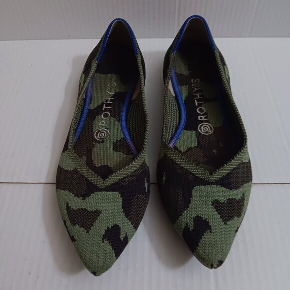 ROTHYS  THE POINTED OLIVE CAMO FLATS - Picture 11 of 11